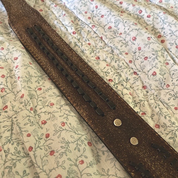 Southwestern Stitched Leather Belt - Picture 6 of 6